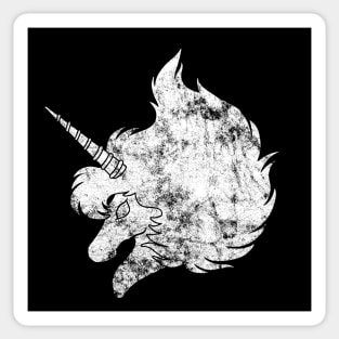 A88 Unicorn - white - distressed Sticker